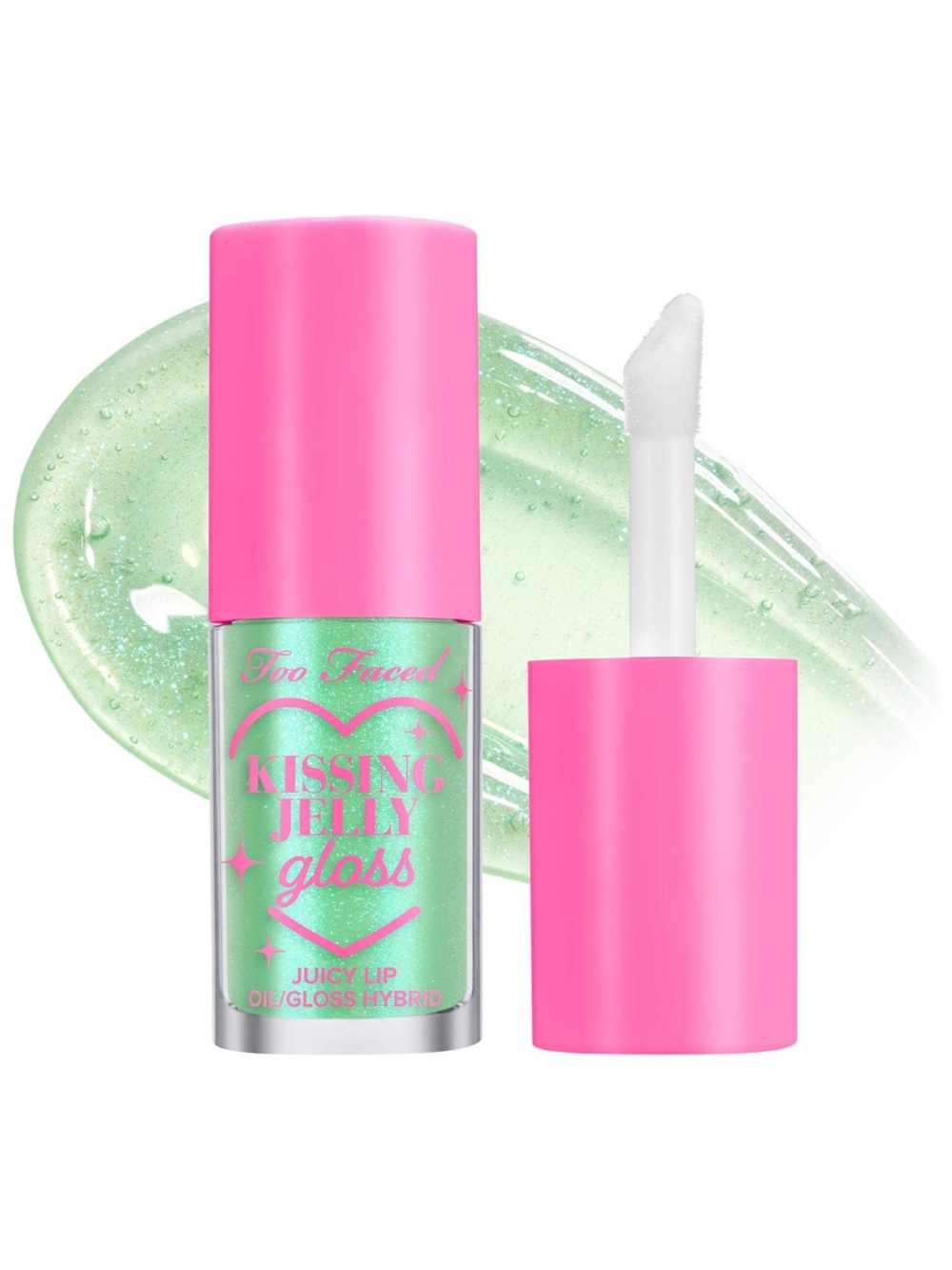 NWT too faced kissing jelly lip gloss green apple